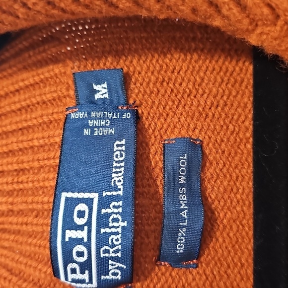 Polo Ralph Lauren half zip Orange Medium color discontinued/sold out. - Picture 4 of 10